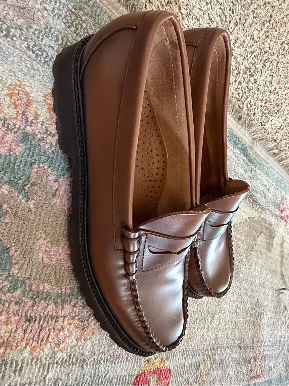Men's Brown Leather Slip-On Penny Loafers